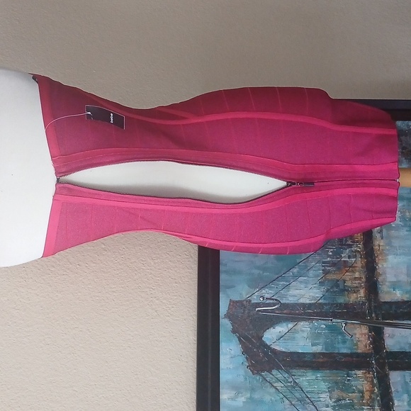 Strapless Pink Dress Bebe - Picture 6 of 12